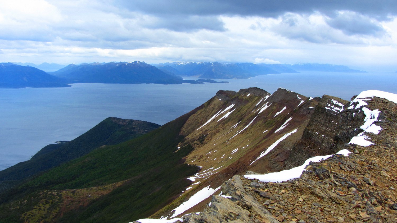 View to South with the Strait of Magellan